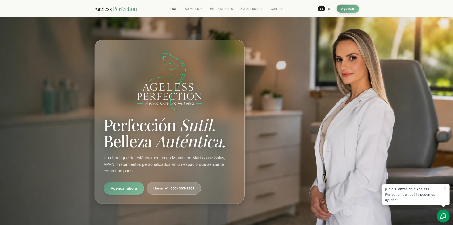 Ageless Perfection — website designed and built by Level Digital