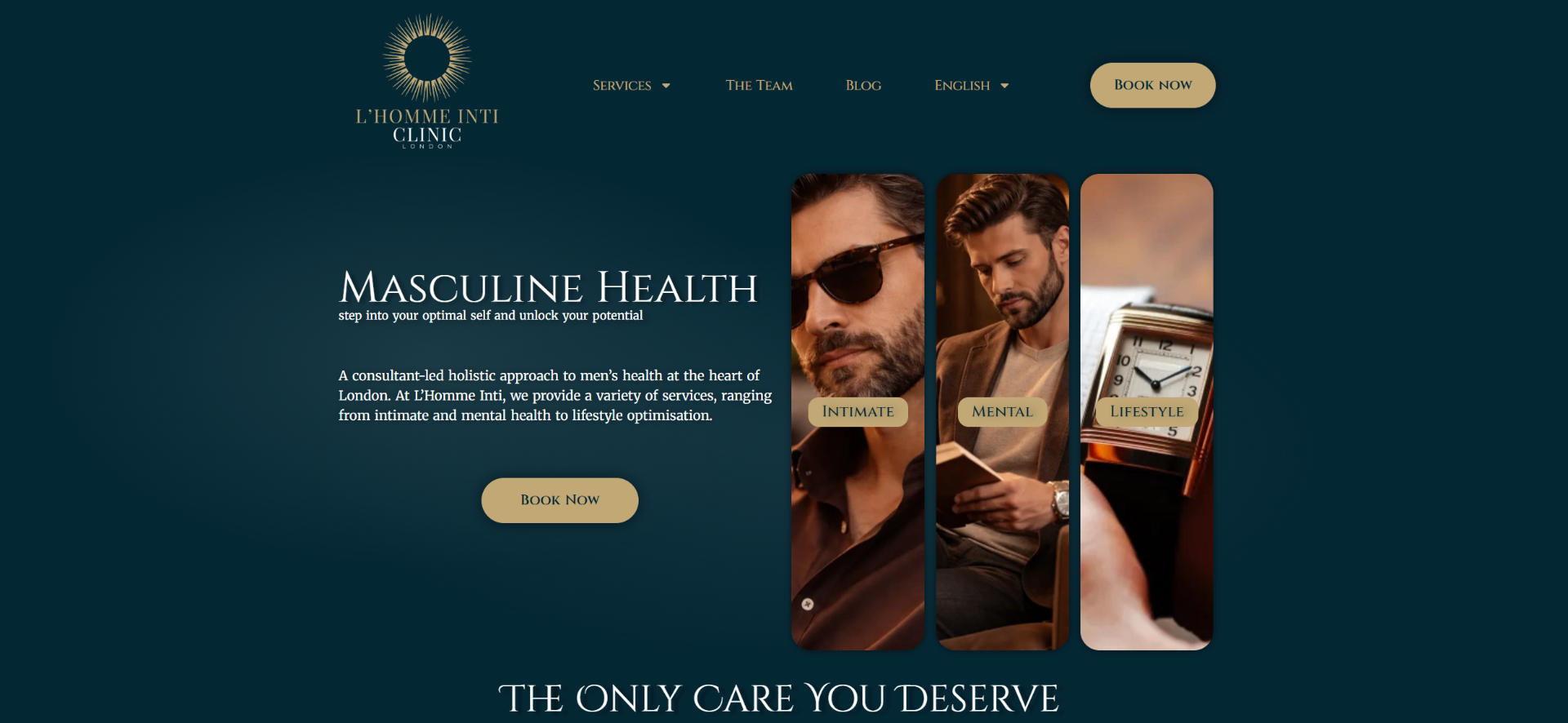 L'Homme Inti Clinic — website designed and built by Level Digital